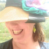 Zingy Green Earrings with Wire Work by Lapanda Designs - Parade Handmade West of Ireland