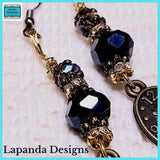 Steampunk Dali Clock Earrings with Crystal and Wire Detail, Sterling Silver Hooks, by Lapanda Designs - Parade Handmade